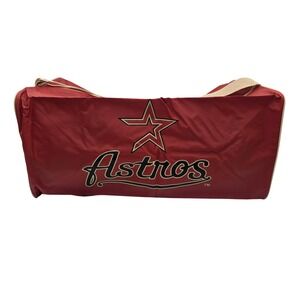 Houston Astros Kroger Red Vinyl Duffel Bag MLB Promotional Travel Gym Bag 22in